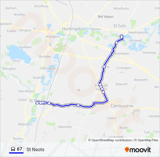 67 Bus Line Map