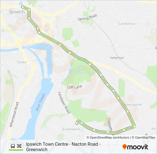 3E Bus Line Map