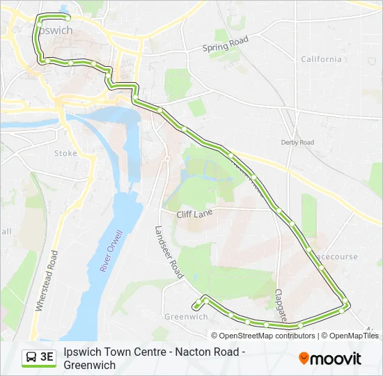 3E Bus Line Map