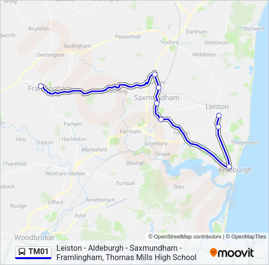 TM01 Bus Line Map