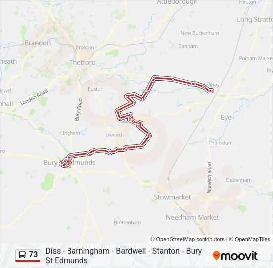 73 Bus Line Map