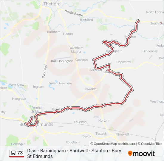 73 Bus Line Map