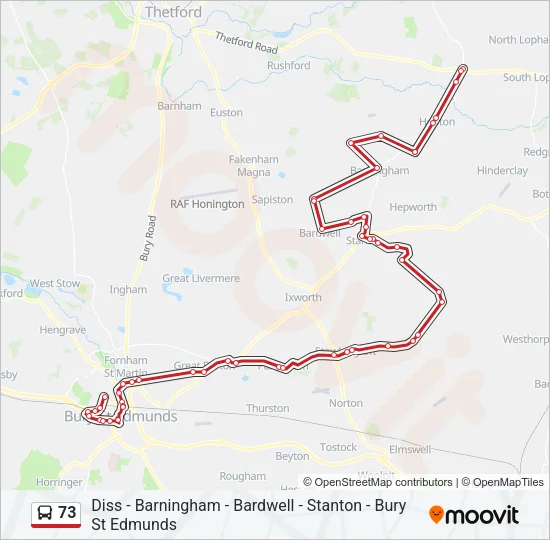 73 Bus Line Map