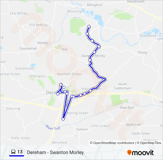 13 Bus Line Map
