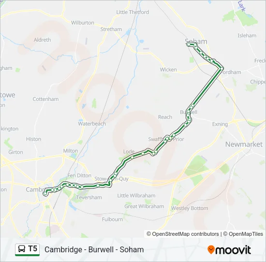 T5 Bus Line Map
