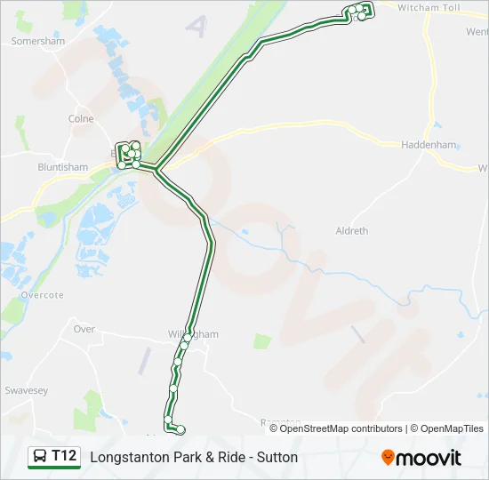 T12 Bus Line Map