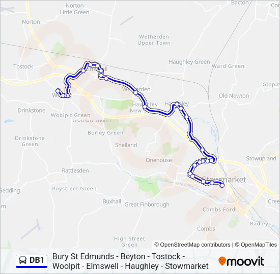 DB1 Bus Line Map