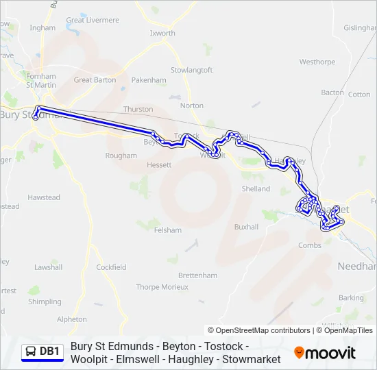 DB1 Bus Line Map