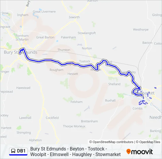 DB1 Bus Line Map