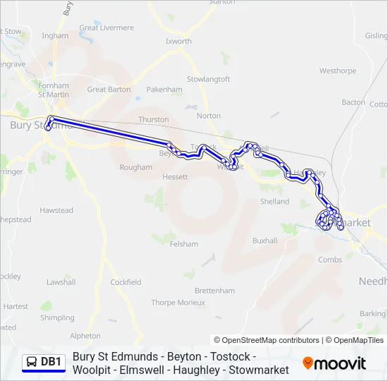 DB1 Bus Line Map