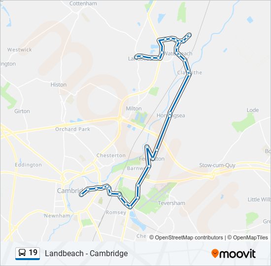 19 bus Line Map