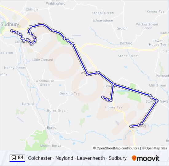 84 Bus Line Map