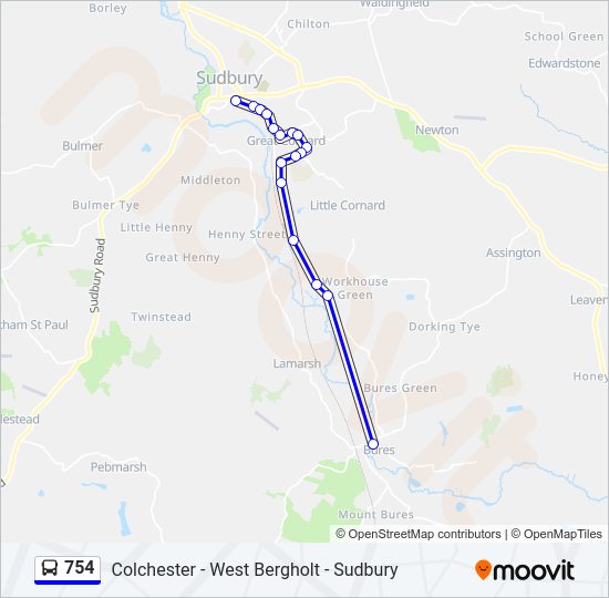 754 Bus Line Map