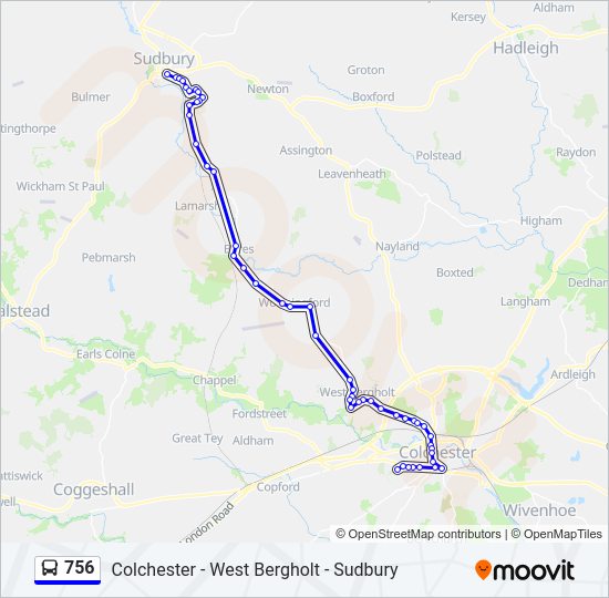 756 Bus Line Map