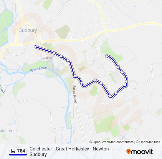 784 Bus Line Map