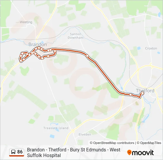 86 Route: Schedules, Stops & Maps - Thetford (Updated)