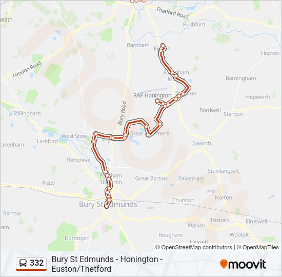 332 Bus Line Map