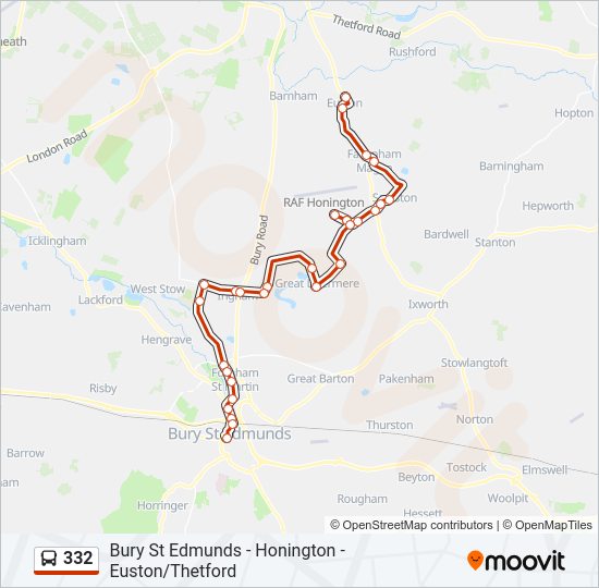 332 Bus Line Map
