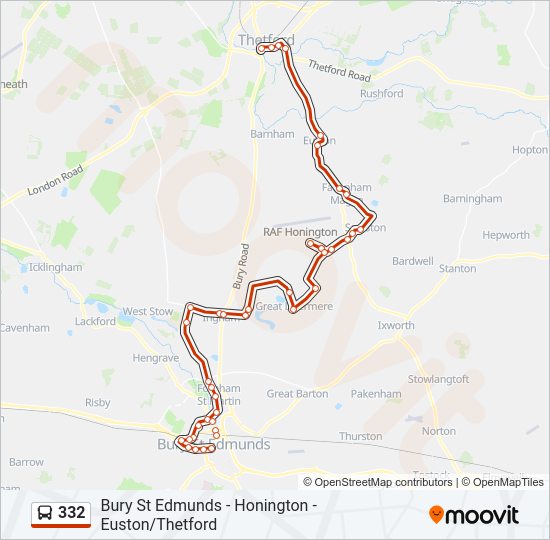 332 Bus Line Map