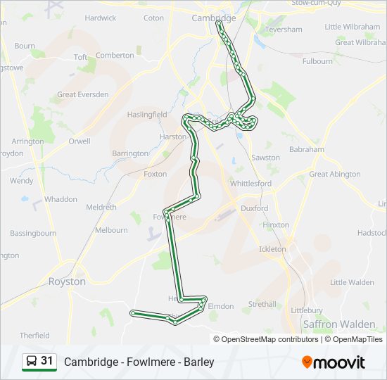 Bus 31 Route Map 31 Route: Schedules, Stops & Maps - Cambridge (Updated)