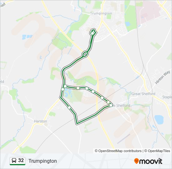 Bus 32 Route Map 32 Route: Schedules, Stops & Maps - Trumpington (Updated)