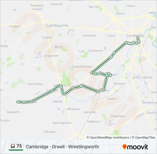 75 Bus Line Map