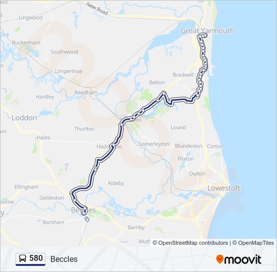 580 Bus Line Map
