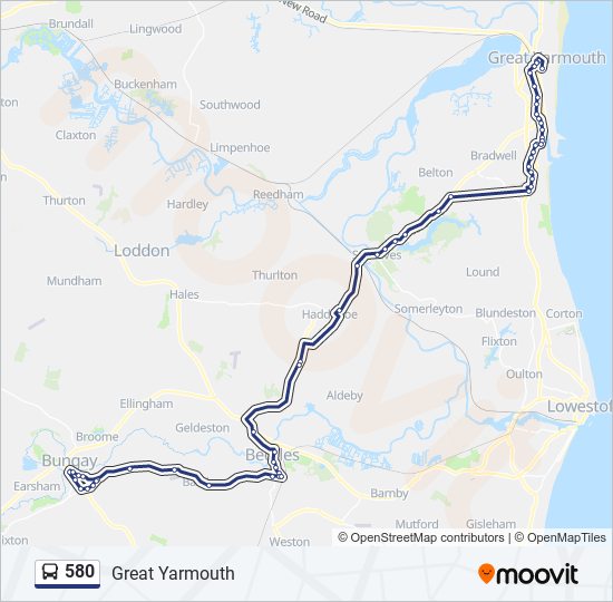 580 Bus Line Map