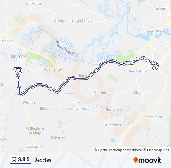 SJL5 Bus Line Map