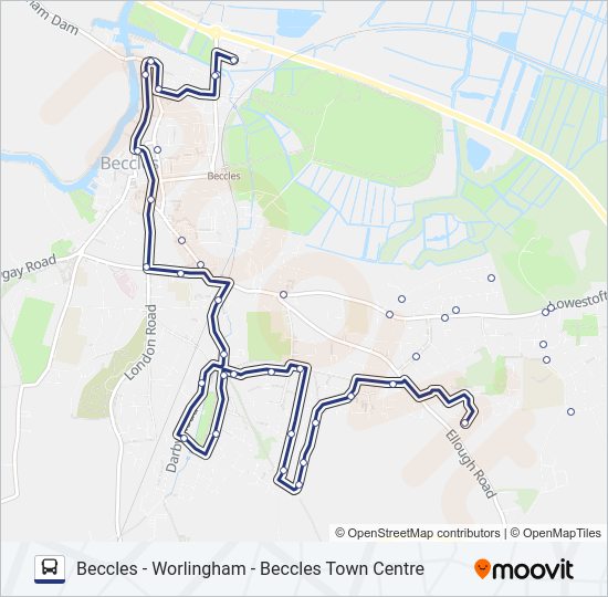 BECCLES TOWN SERVICE Bus Line Map