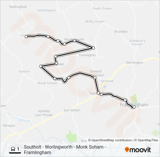 1 Bus Line Map