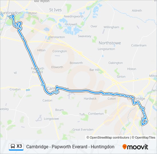 x3 Route: Schedules, Stops & Maps - Addenbrookes (Updated)