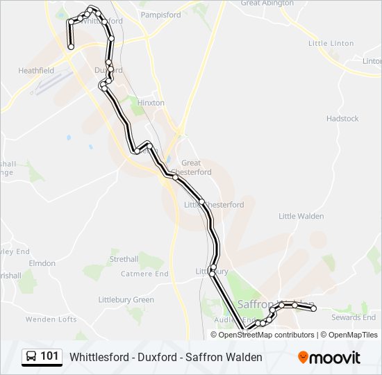 Bus 101 Route Map 101 Route: Schedules, Stops & Maps - Saffron Walden (Updated)