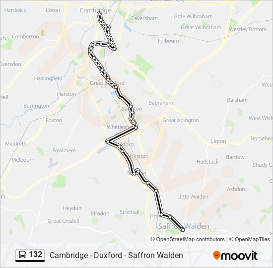 Bus 132 Route Map 132 Route: Schedules, Stops & Maps - Cambridge (Updated)