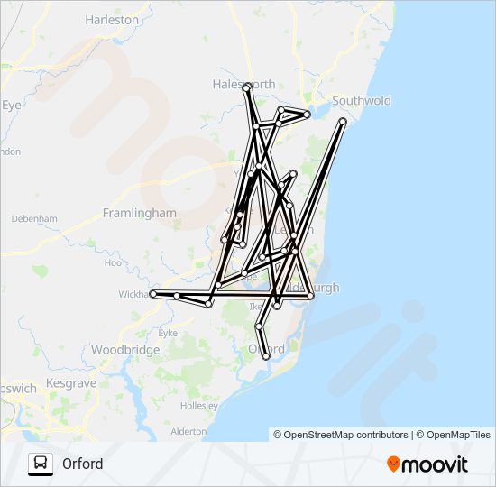 CONNECTING COMMUNITIES SUFFOLK COASTAL EAST Bus Line Map