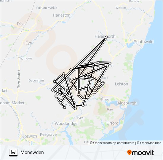 CONNECTING COMMUNITIES SUFFOLK COASTAL WEST Bus Line Map