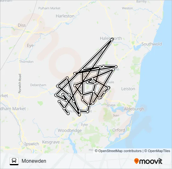 CONNECTING COMMUNITIES SUFFOLK COASTAL WEST Bus Line Map