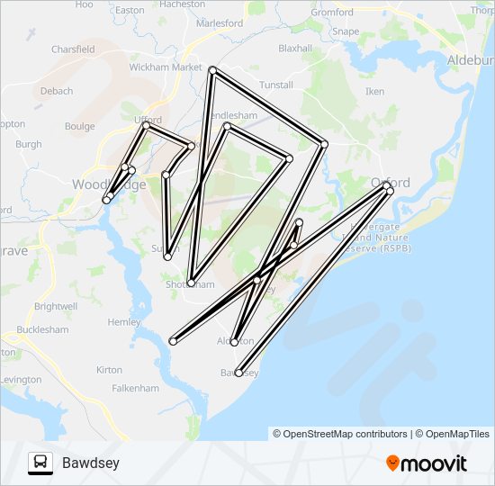 CONNECTING COMMUNITIES SUFFOLK COASTAL SOUTH Bus Line Map