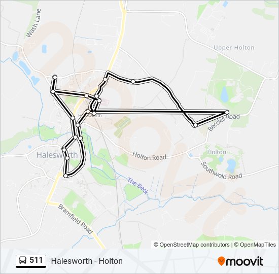 511 Bus Line Map