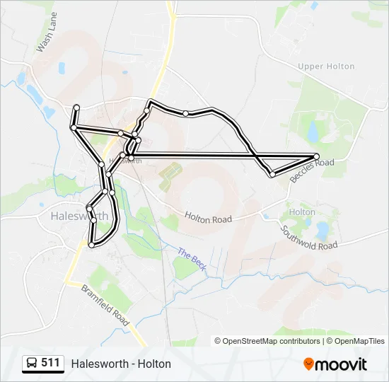 511 Bus Line Map