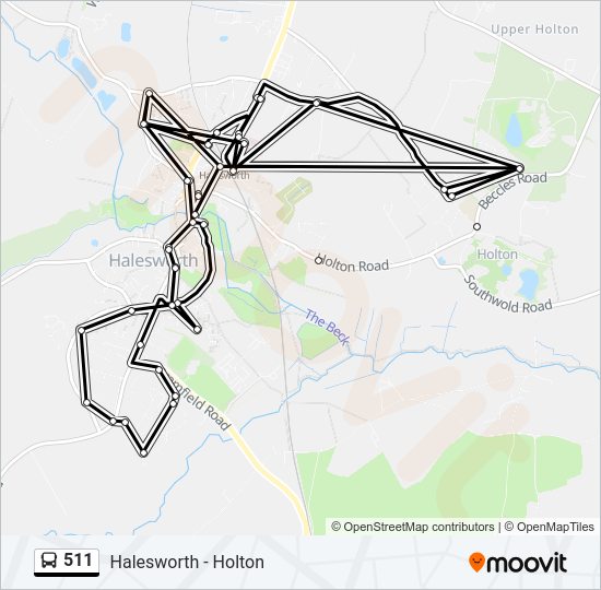 511 Bus Line Map