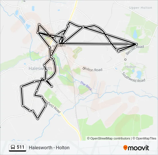 511 Bus Line Map