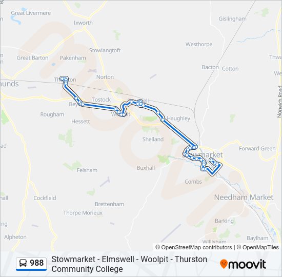 988 bus Line Map