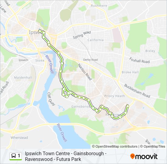 1 Bus Line Map