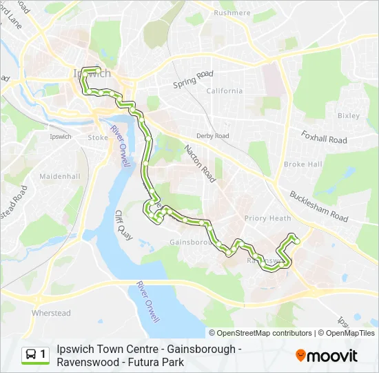 1 Bus Line Map
