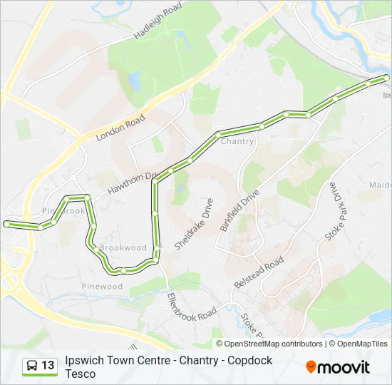 13 Bus Line Map
