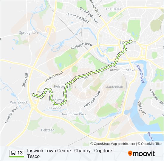 13 Bus Line Map