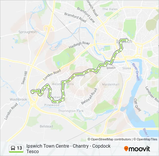 13 Bus Line Map
