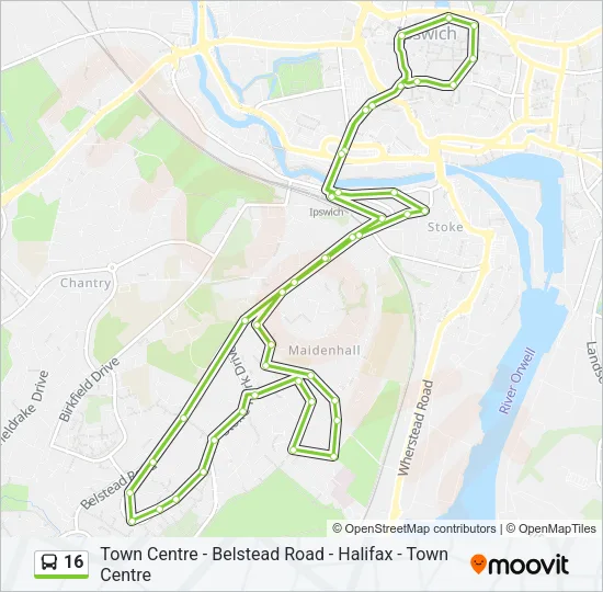 16 Bus Line Map