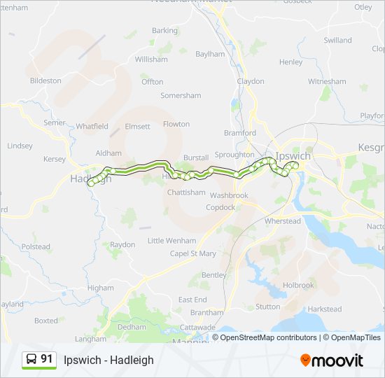 91 bus Line Map